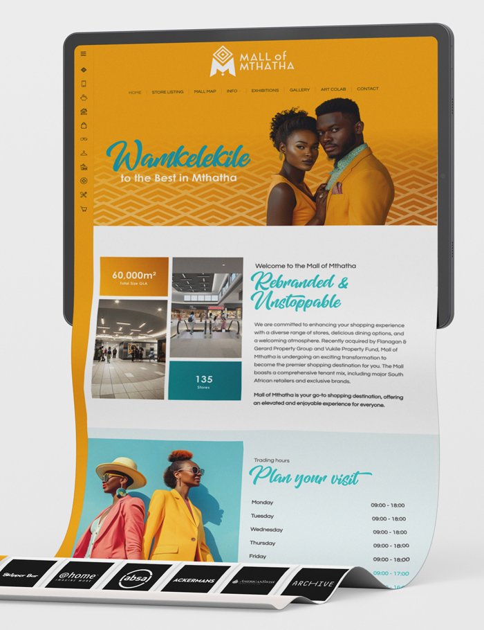 Mall of Mthatha website on a tablet